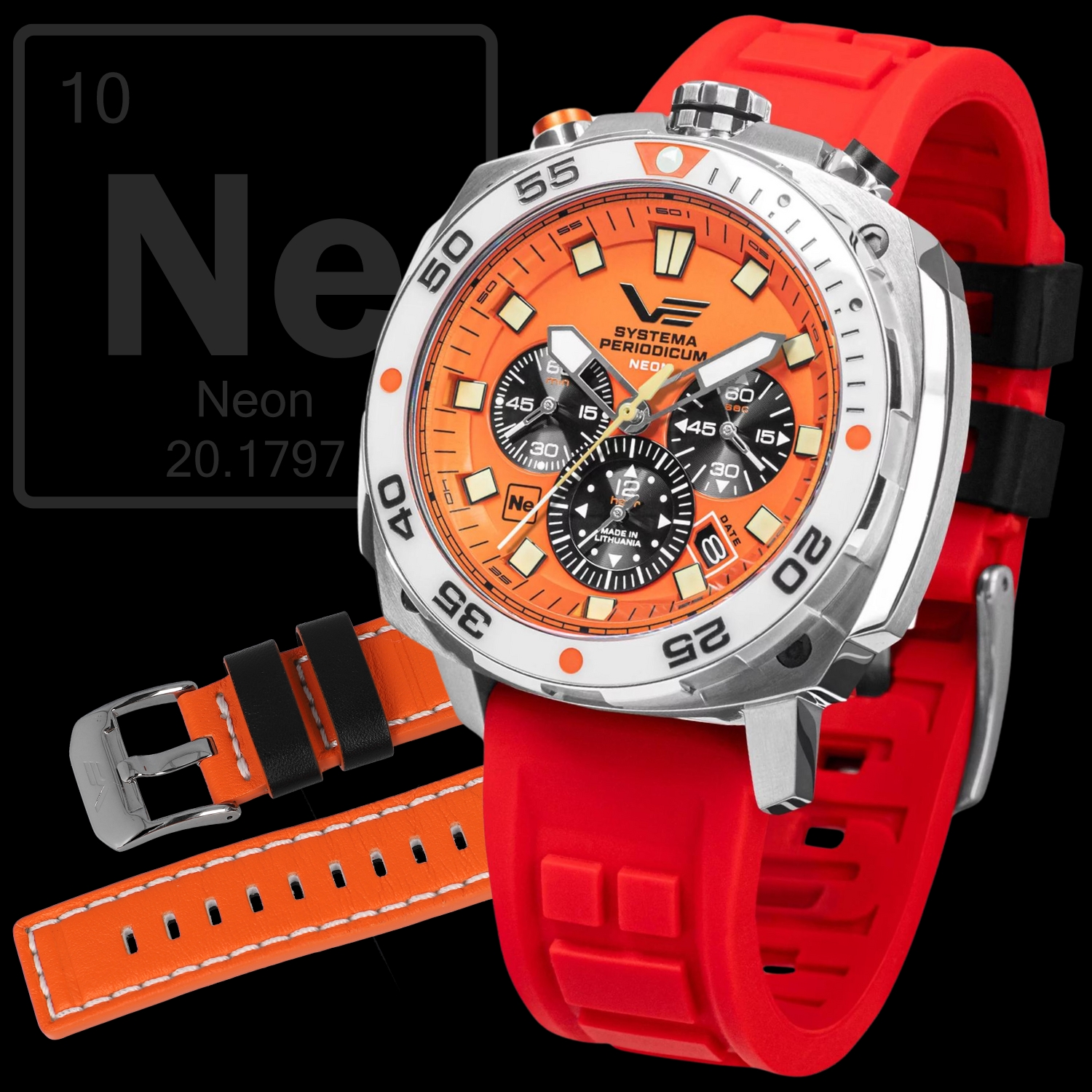 Zegarek Vostok Europe VK67-650A723SR Systema Periodicum Neon męski 